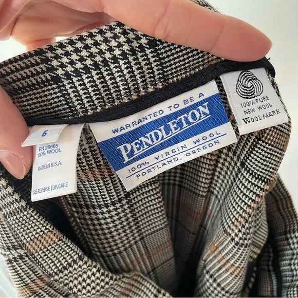 Vintage Pendleton herringbone plaid blazer and pleated skirt matching set - Picture 13 of 14